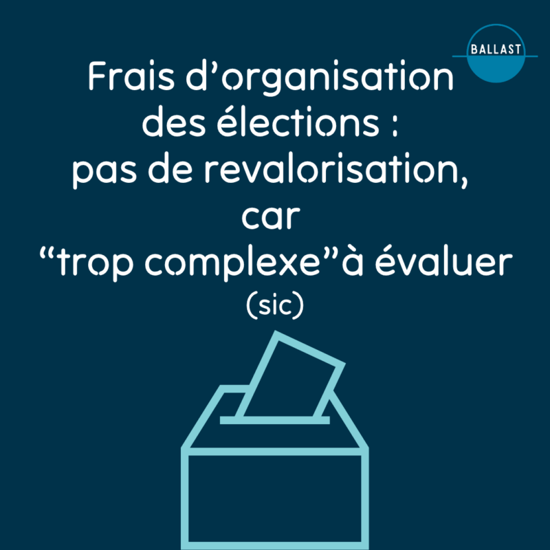 organisation élection coût